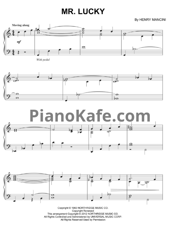 Ноты Henry Mancini - Mr. Lucky - PianoKafe.com