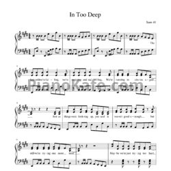 Ноты Sum 41 - In too deep (Версия 2) - предпросмотр