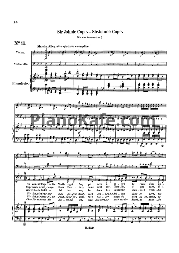 Ноты Л. В. Бетховен - "Sir Johnnie Cope" №10 из сборника "12 песен разных народов" (WOO 157/10) - PianoKafe.com