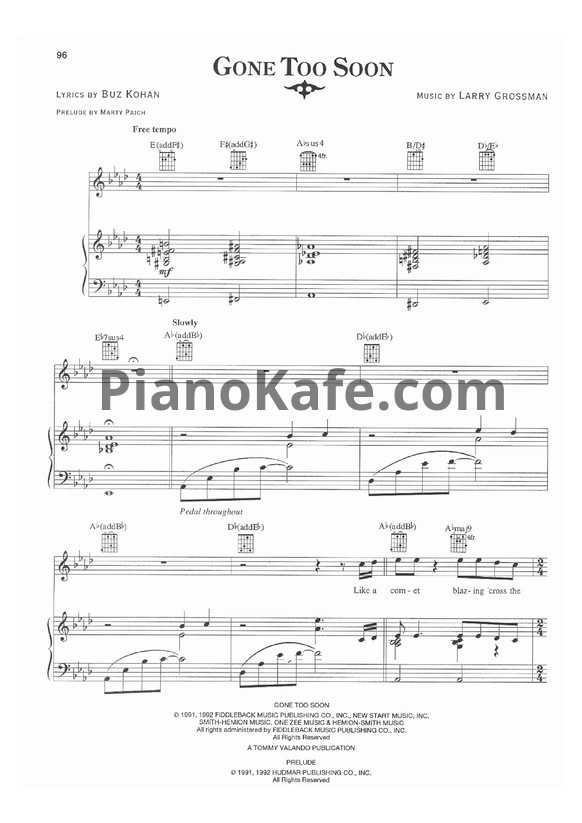 Ноты Michael Jackson - Gone too soon - PianoKafe.com