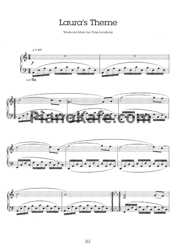 Ноты Craig Armstrong - Laura's theme - PianoKafe.com