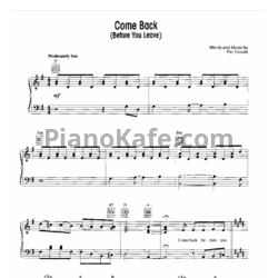 Ноты Roxette - Come back (Before you leave) - предпросмотр