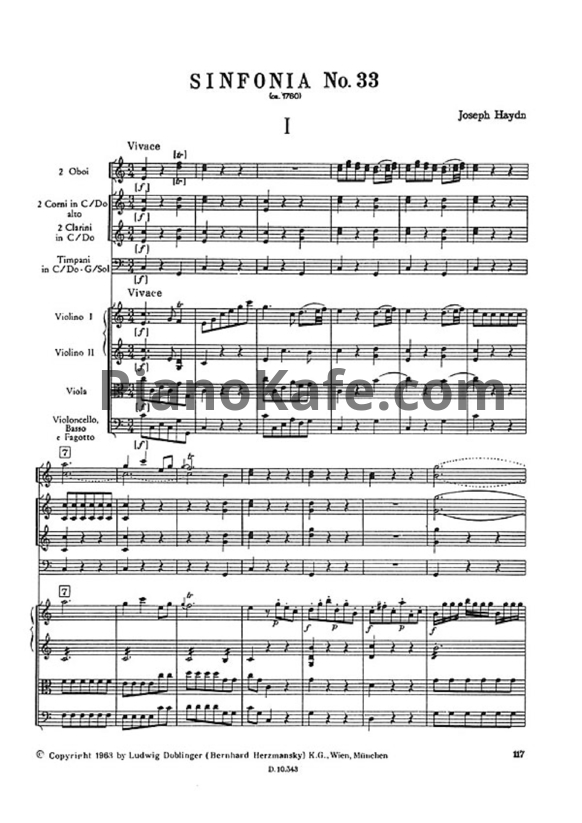 Ноты Йозеф Гайдн - Симфония №33 до мажор (Партитура) - PianoKafe.com