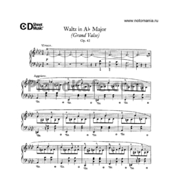 Ноты Ф. Шопен - Вальс №5 ля-бемоль мажор (Op. 42) - предпросмотр