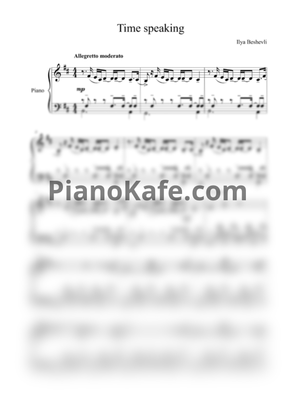 Ноты Ilya Beshevli - Time speaking - PianoKafe.com