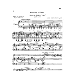 Ноты Генрик Венявский - Блестящая фантазия на темы из оперы Ш. Гуно "Фауст" для скрипки фортепиано (Op. 20)