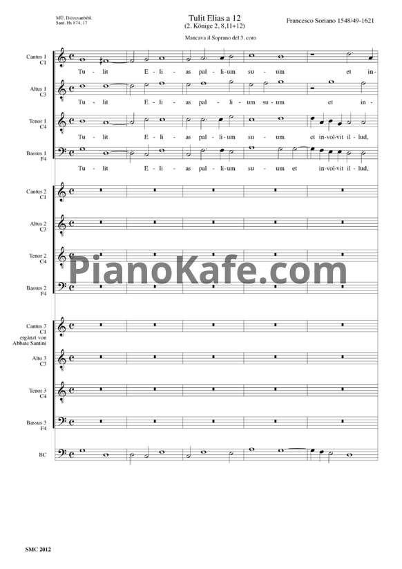 Ноты Ф. Сориано - Мотет "Tulit Elias" - PianoKafe.com