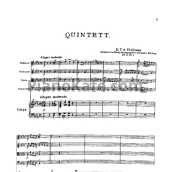 Ноты Э. Гофман - Квинтет для арфы и струнного квартета до минор