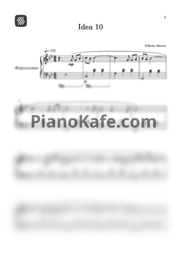 Ноты Gibran Alcocer - Idea 10 - PianoKafe.com