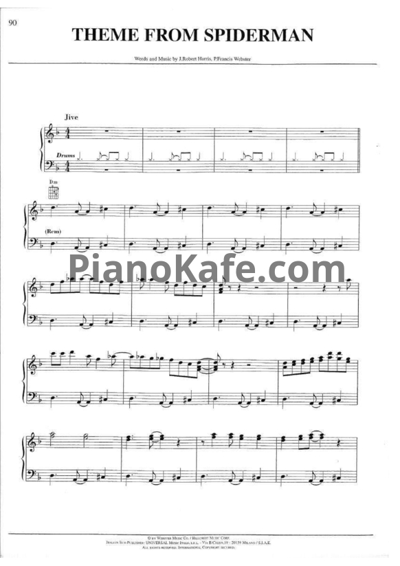 Ноты Michael Buble - Theme from Spiderman - PianoKafe.com