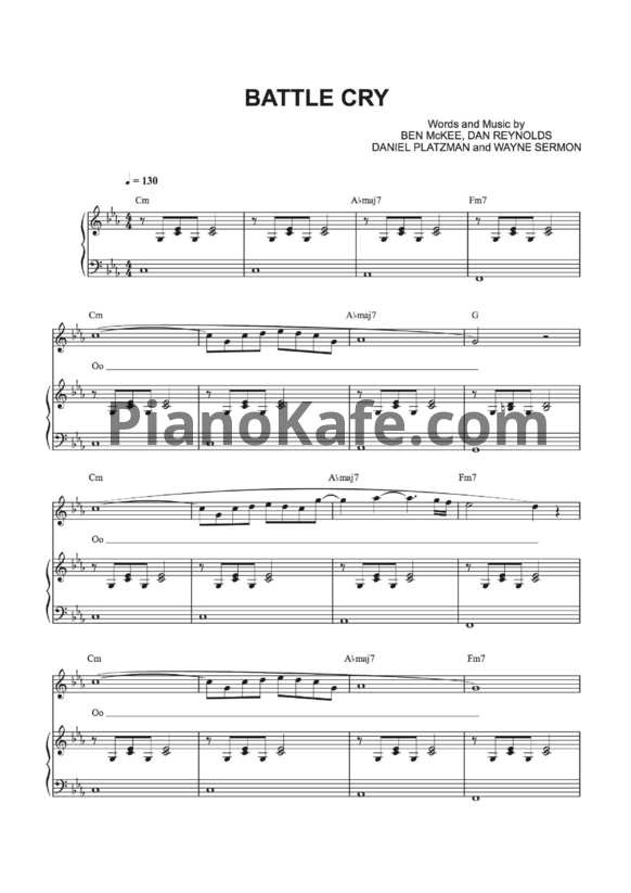 Ноты Imagine Dragons - Battle cry - PianoKafe.com