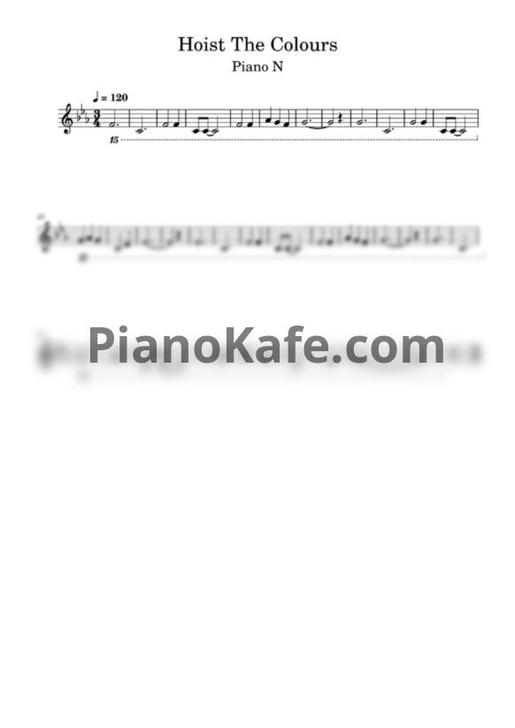 Ноты Hoist the Colours (The Bass of TikTok) - PianoKafe.com