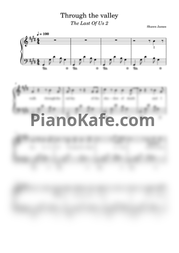 Ноты Shawn James - Through the valley - PianoKafe.com