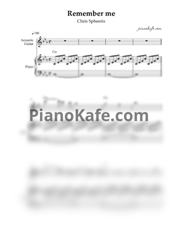 Ноты Chris Spheeris - Remember me - PianoKafe.com