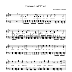Ноты My Chemical Romance - Famous last words (Версия 2) - предпросмотр