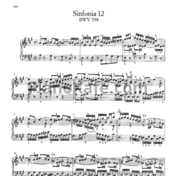 Ноты И. Бах - Симфония №12 (BWV 798) - предпросмотр
