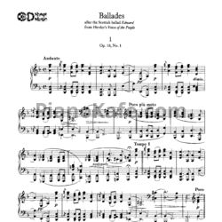 Ноты И. Брамс - 4 баллады для фортепиано (Op. 10) - предпросмотр