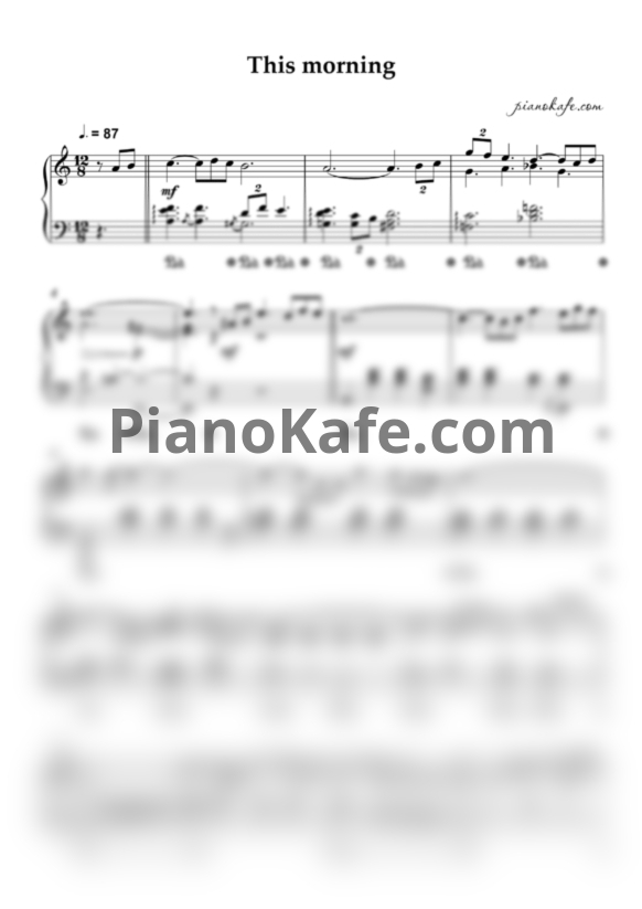 Ноты This morning - PianoKafe.com