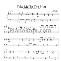 Ноты Elton John - Take me to the pilot - предпросмотр