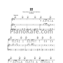 Ноты Taylor Swift - 22