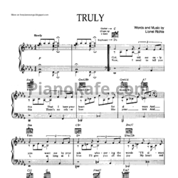 Ноты Lionel Richie - Truly - предпросмотр
