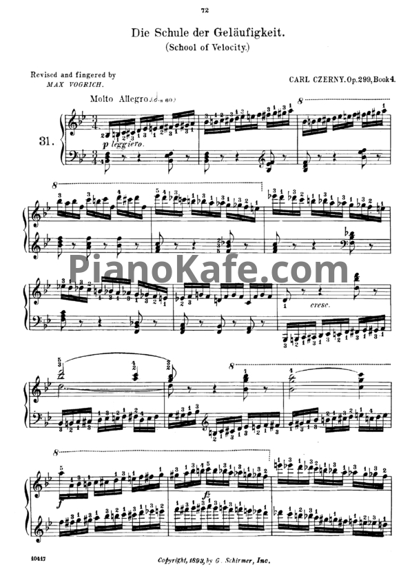 Ноты Карл Черни - Школа беглости (Op. 299) - PianoKafe.com