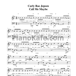 Ноты Carly Rae Jepsen - Call Me Maybe