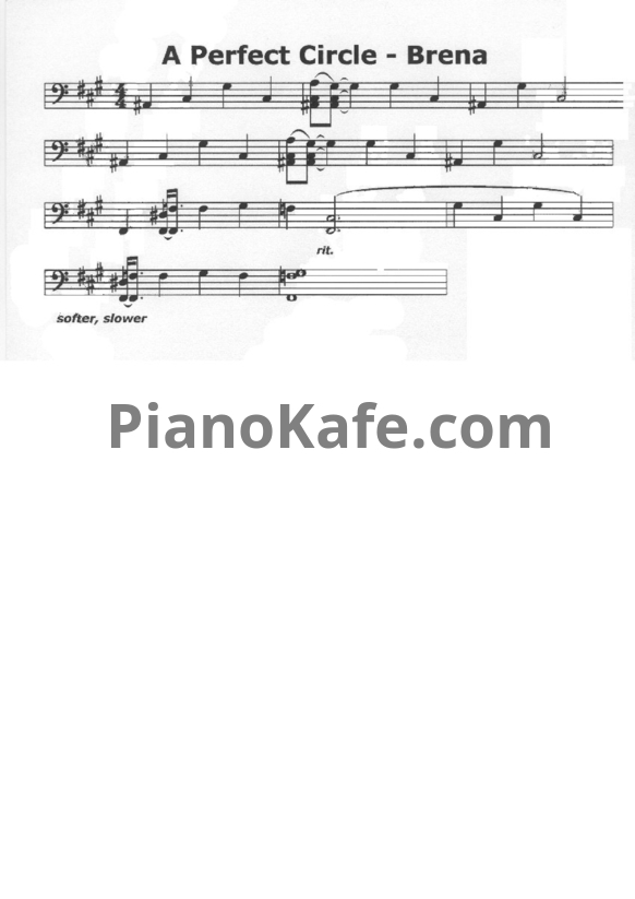 Ноты A Perfect Circle - Brena - PianoKafe.com