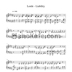 Ноты Lorde - Liability - предпросмотр