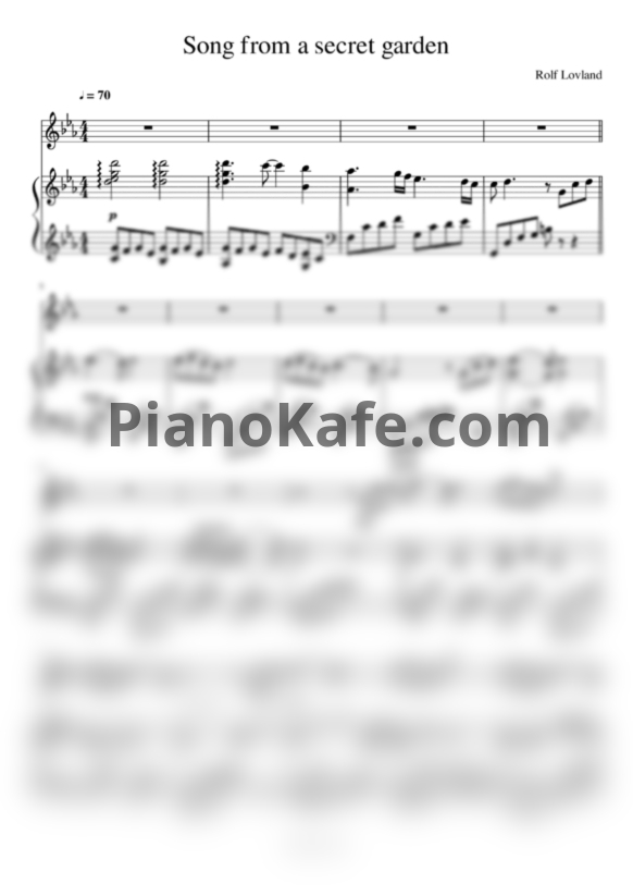 Ноты Secret Garden - Song from a secret garden (Версия 2) - PianoKafe.com