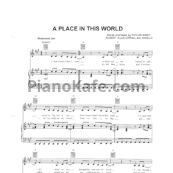 Ноты Taylor Swift - A place in this world - предпросмотр