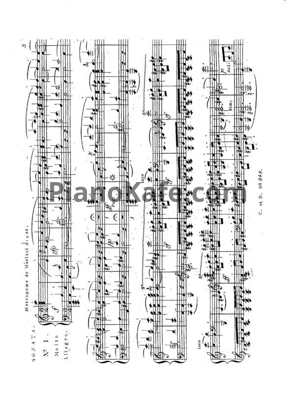 Ноты Карл Черни - Соната для фортепиано No. 2 (Op.13) - PianoKafe.com