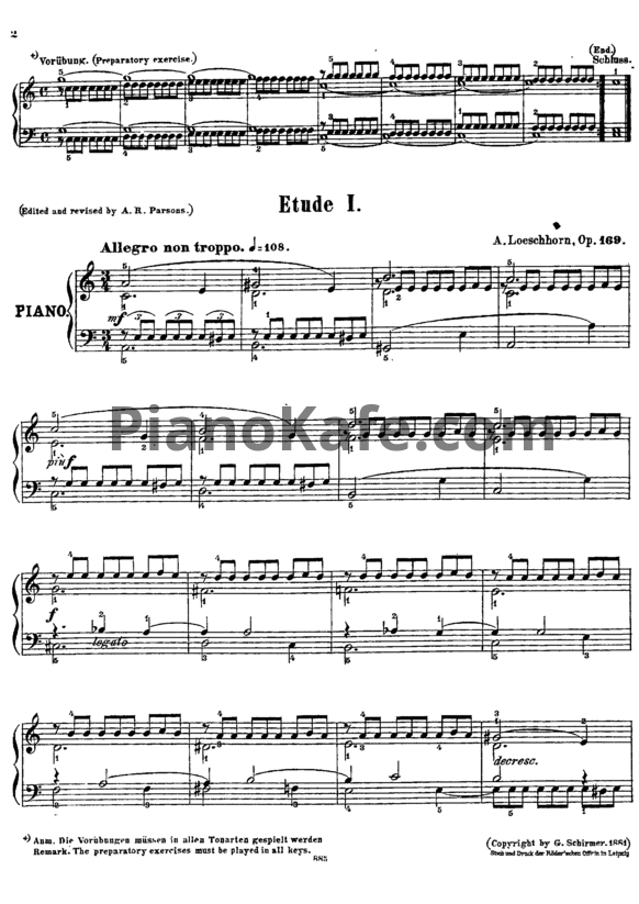 Ноты Альберт Лешгорн - Этюд (Соч. 169, №1) - PianoKafe.com