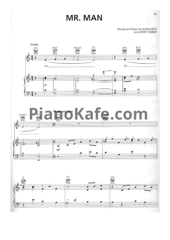 Ноты Alicia Keys - Mr. Man - PianoKafe.com