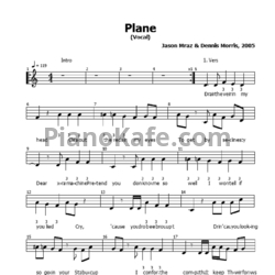 Ноты Jason Mraz - Plane