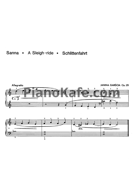 Ноты Янина Гарсиа - Зимние игры (Op. 25) - PianoKafe.com