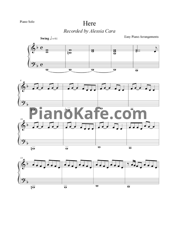 Ноты Alessia Cara - Here - PianoKafe.com