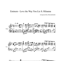 Ноты Eminem feat. Rihanna - Love the way you lie (Ray Mark version)