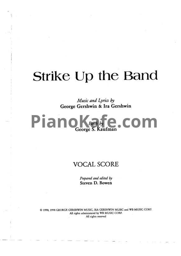 Ноты Richard Rodgers - Book strike up the band (Книга нот) - PianoKafe.com