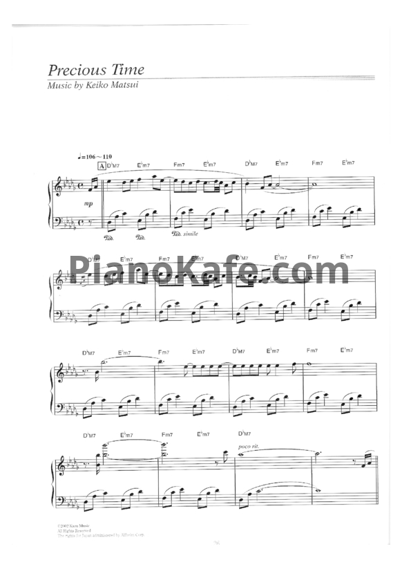 Ноты Keiko Matsui - Precious time - PianoKafe.com