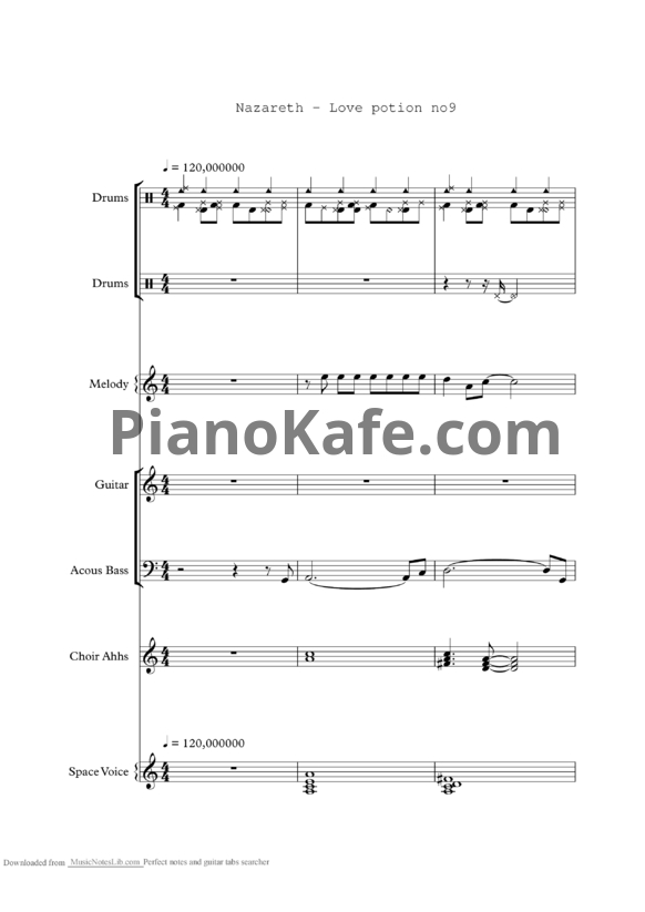 Ноты Nazareth - Love potion no9 - PianoKafe.com