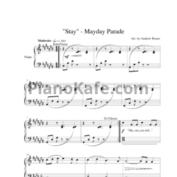 Ноты Mayday Parade - Stay - предпросмотр