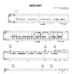 Ноты Sam Smith - Restart - предпросмотр