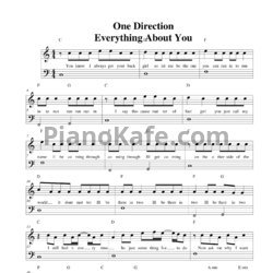 Ноты One Direction - Everything about you - предпросмотр