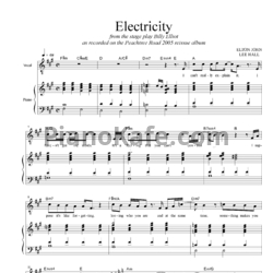 Ноты Elton John - Electricity - предпросмотр