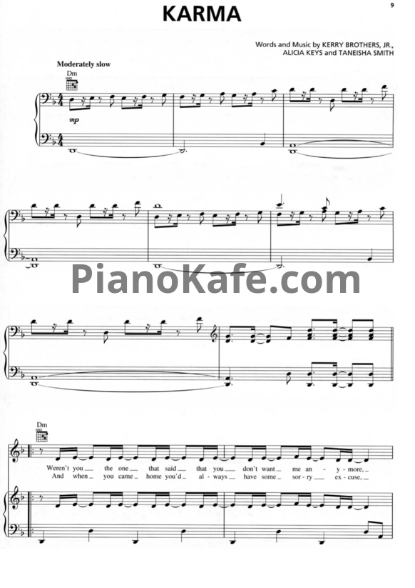 Ноты Alicia Keys - Karma - PianoKafe.com