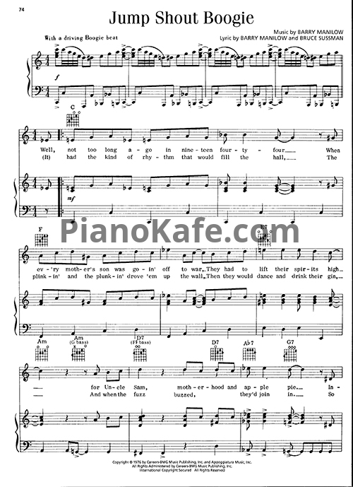 Ноты Barry Manilow - Jump shout boogie - PianoKafe.com