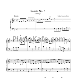 Ноты Antonio Soler - Sonata 6 in F major - предпросмотр