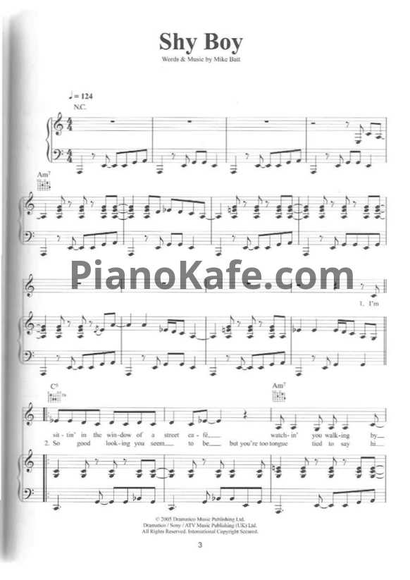 Ноты Katie Melua - Shy boy - PianoKafe.com