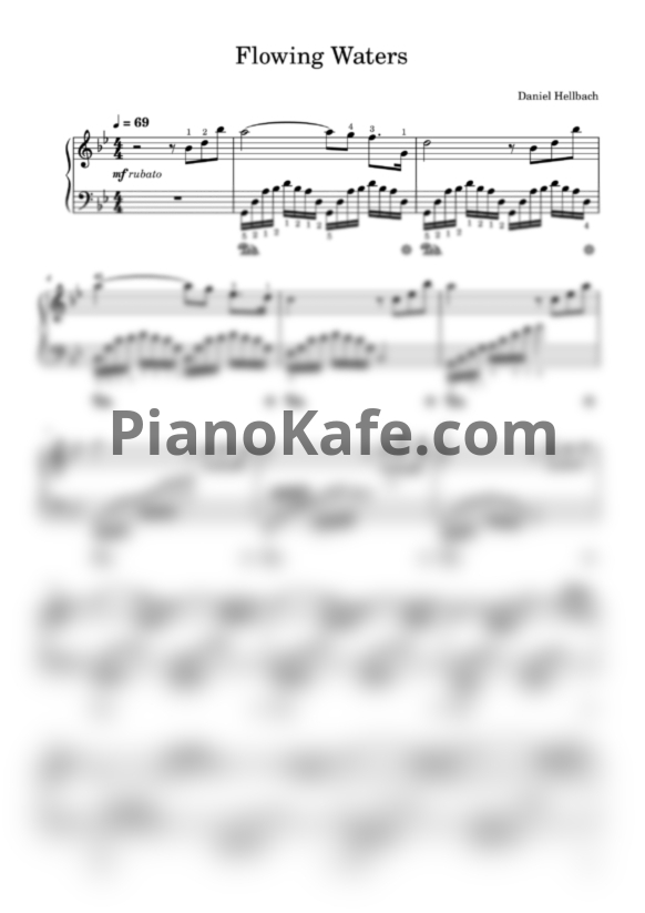 Ноты Daniel Hellbach - Flowing waters - PianoKafe.com